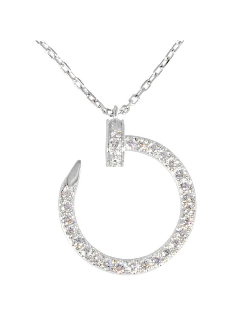 Cartier Juste un Clou Necklace Diamond 18K White Gold 58 g 45 cm